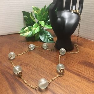 J. Crew Ice Blue Bead with Crystals Necklace